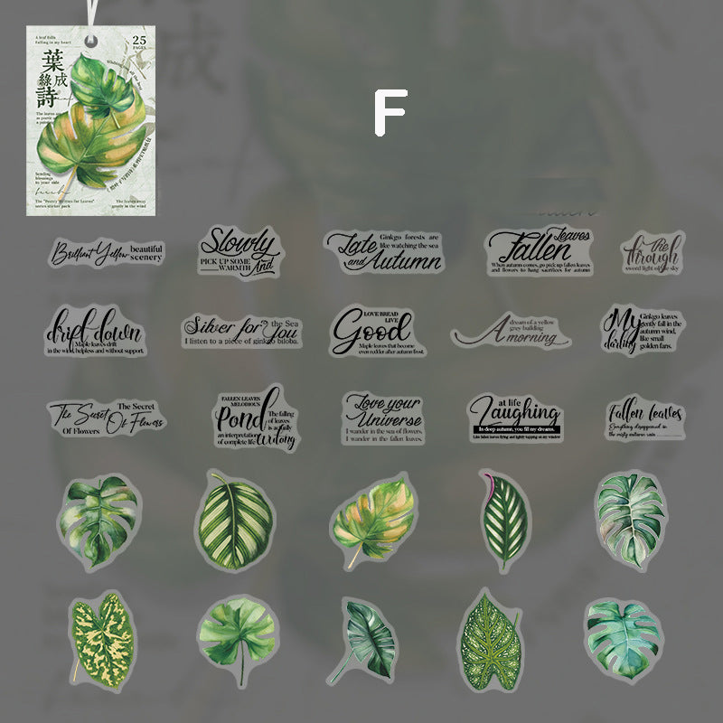 A Poem for Leaves Stickers 25pcs