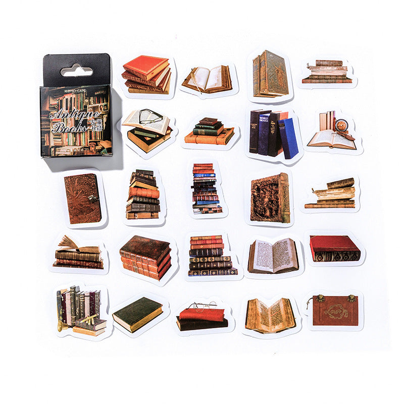 Antique Books Stickers 46pcs