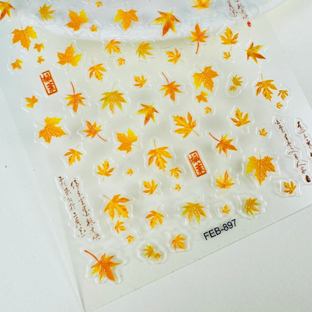 Autumn Maple Leaves Mini Stickers