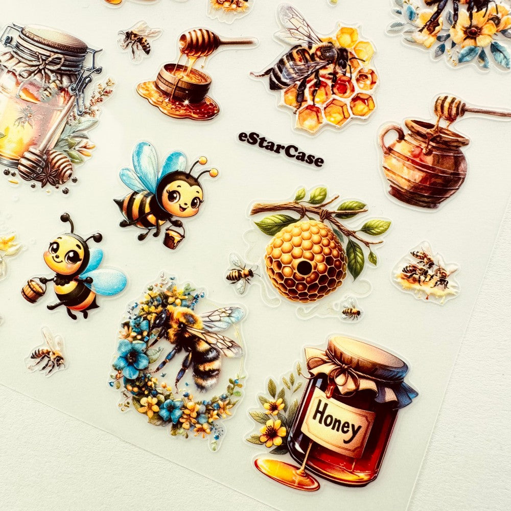 Bee Embossed Sticker 1pcs