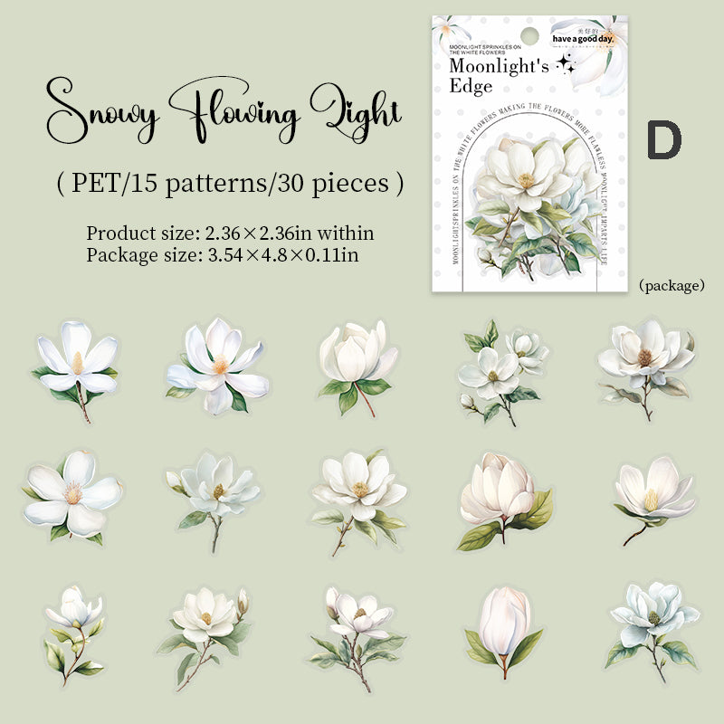 Beside the Moonlight Flower Sticker 30pcs