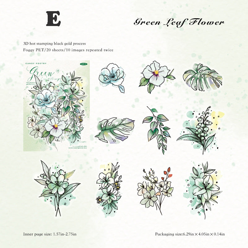 Blooming Flowers Like a Dream Sticker 20pcs