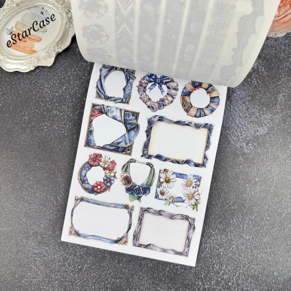 Blue Denim Diary Sticker Book