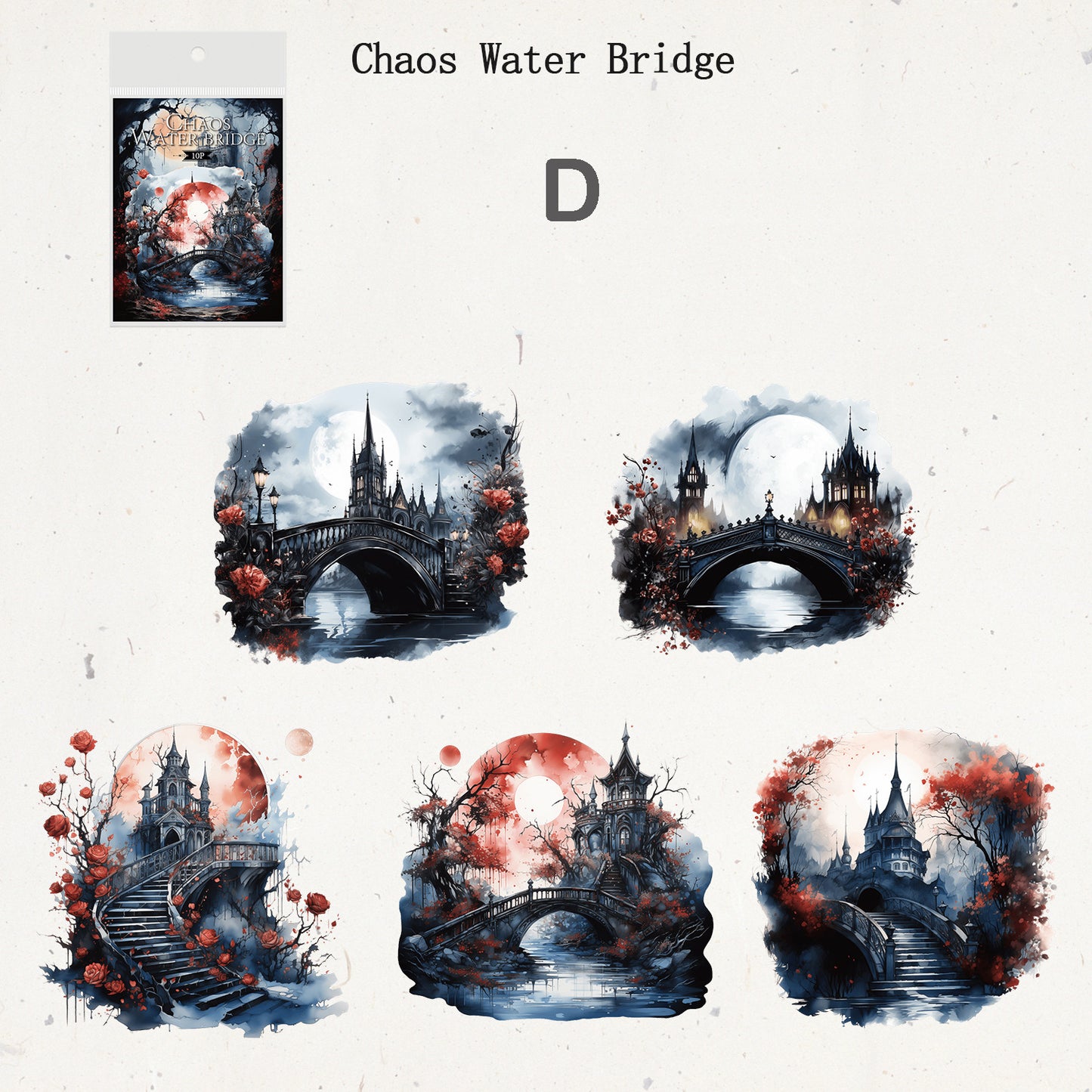 Bridge Bank at Twilight Stickers 10pcs