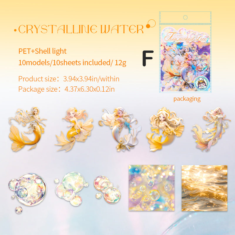Bubble Mermaid Sticker 10pcs