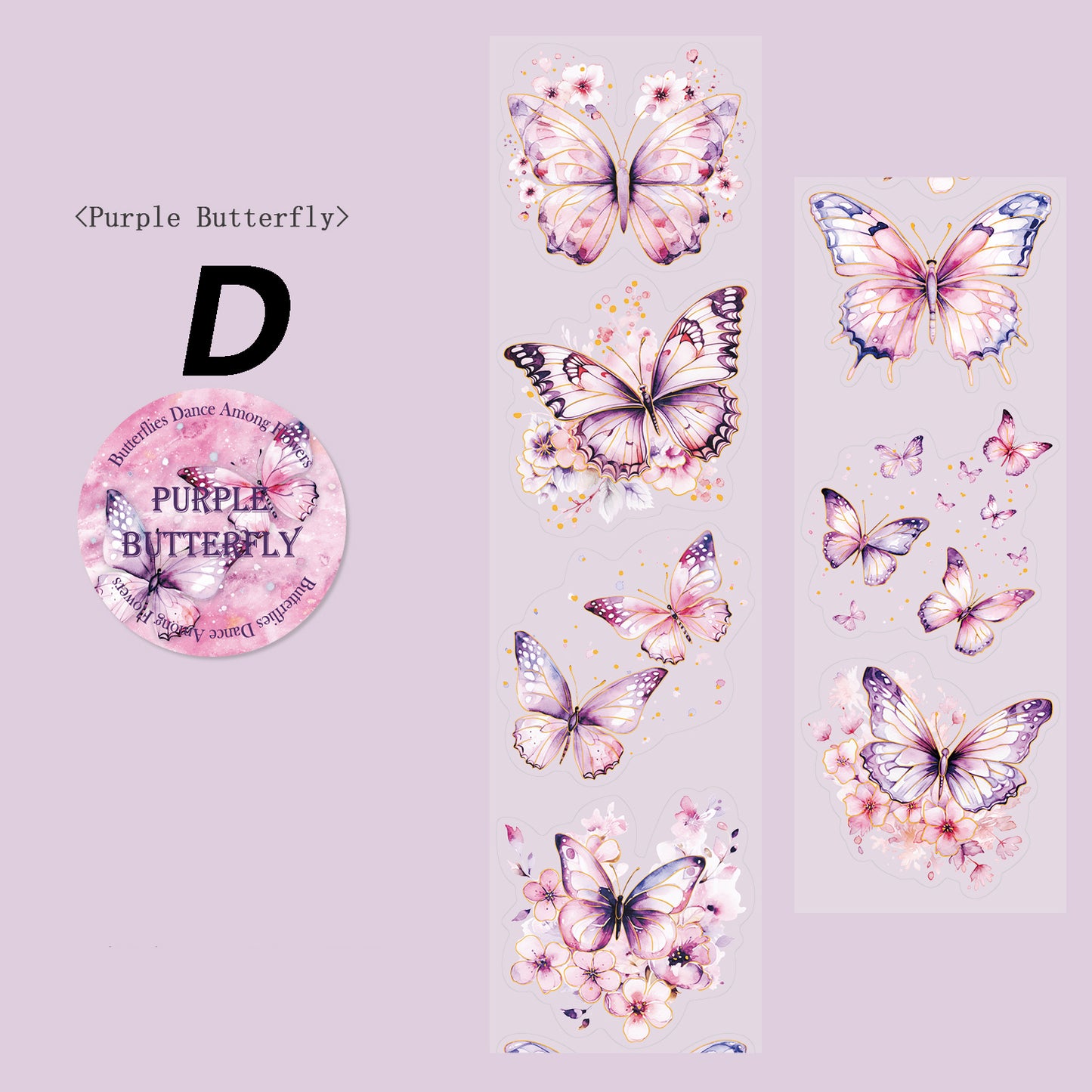 Butterflies Dance Among Flowers All Tape