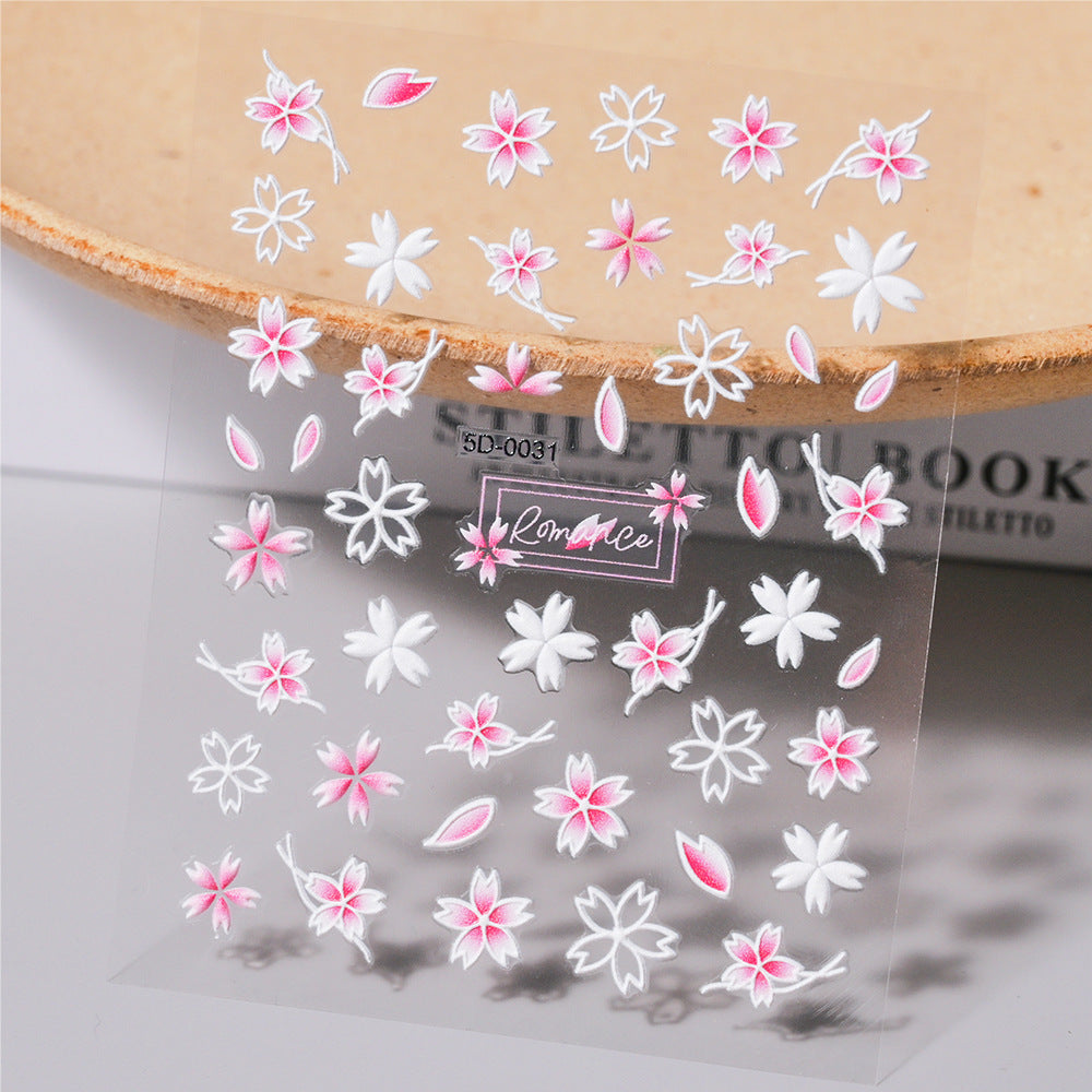 Cherry Blossom Embossed Mini Sticker 1 Pcs