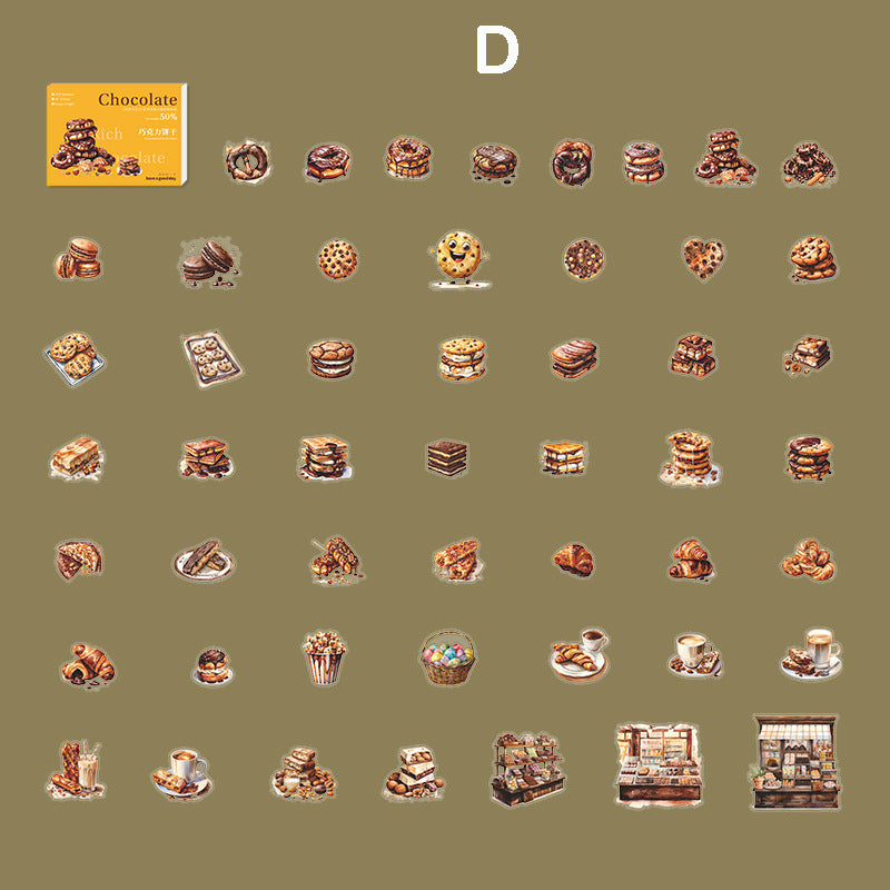 Chocolate Party Stickers 50pcs