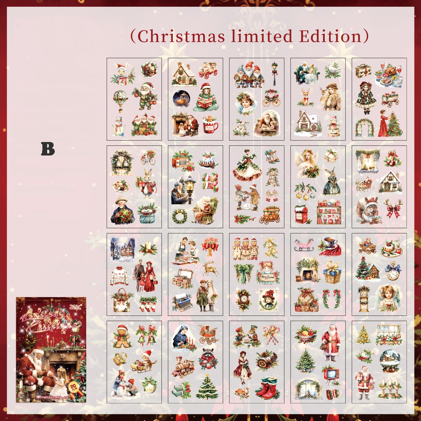 Christmas Letter Sticker Book 20pcs