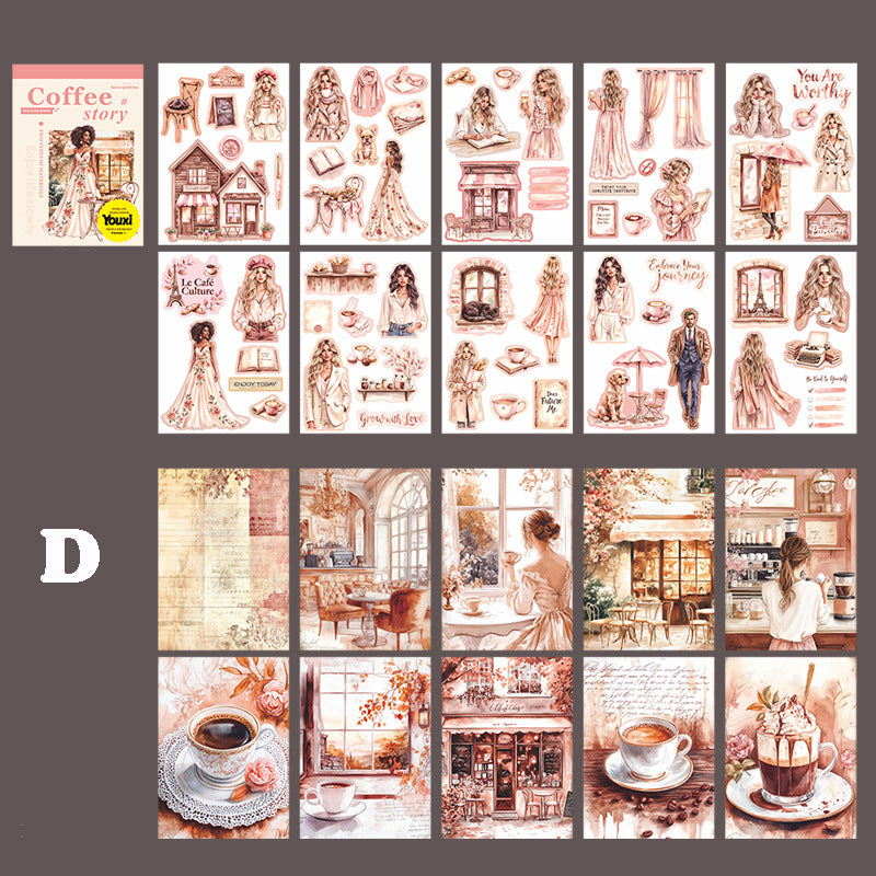 Coffee Story Sticker Book 20pcs