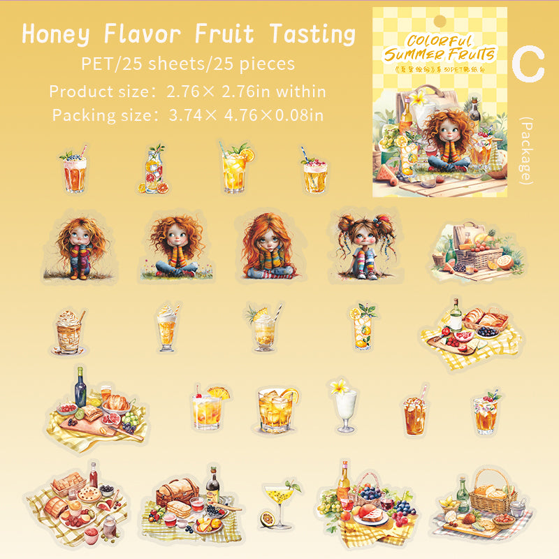 Colorful Summer Fruit Sticker 25pcs