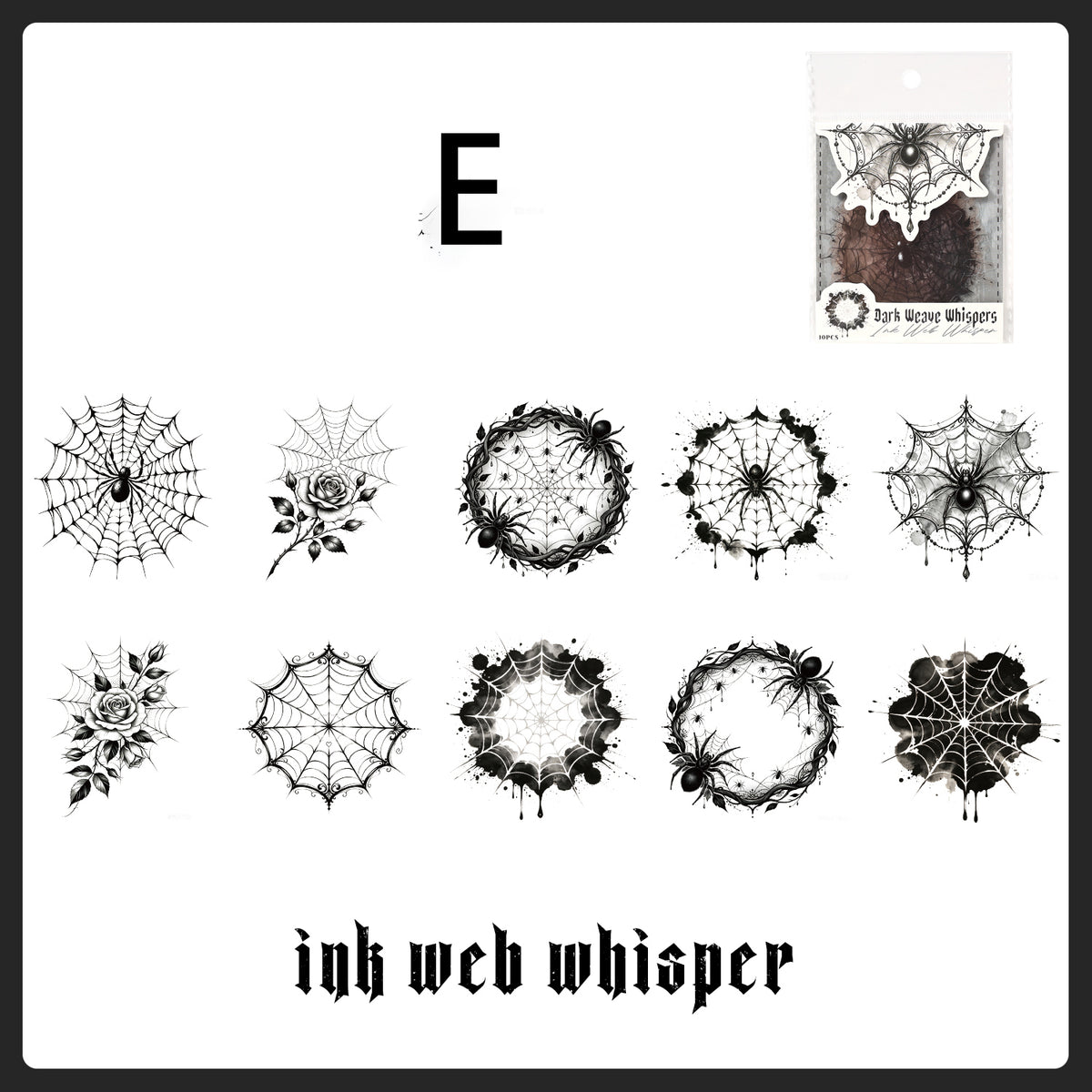 Dark Weave Hush Whisper Sticker 10pcs