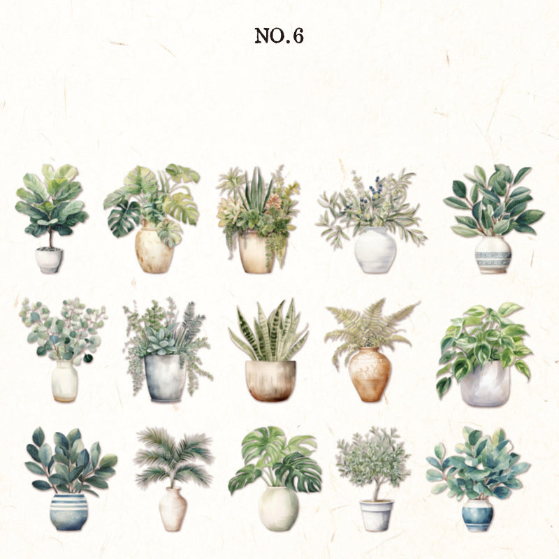 Diverse Plants Stickers 30pcs