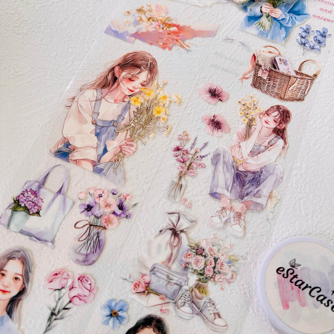 6.5cm*2m Dream of Soft Rain Blossoms Tape