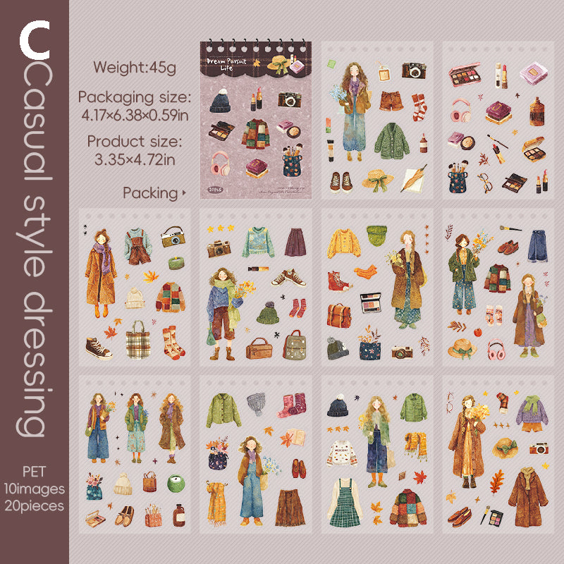 Dream pursuit life Sticker 20pcs