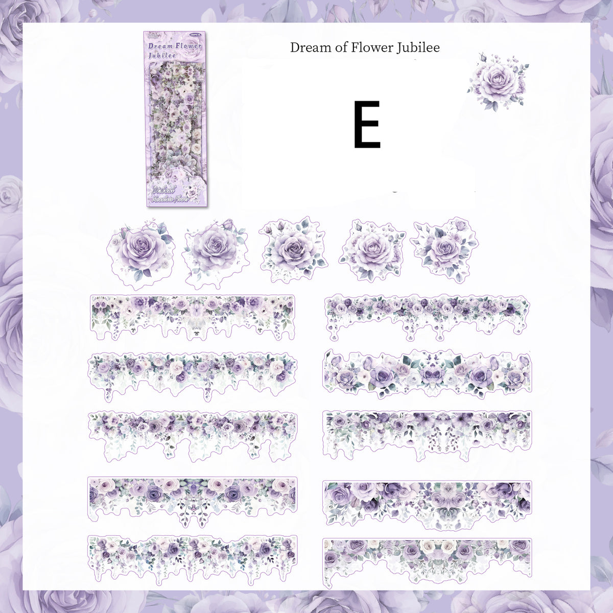 Far Mounrain Flowers Sticker 15pcs