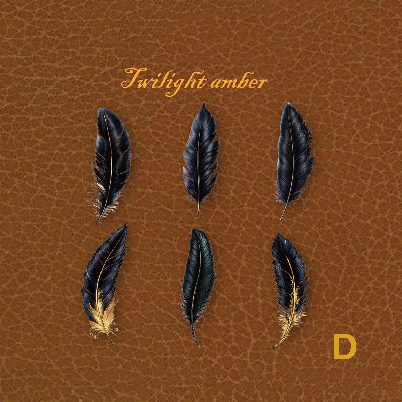 Feather Stickers 6pcs