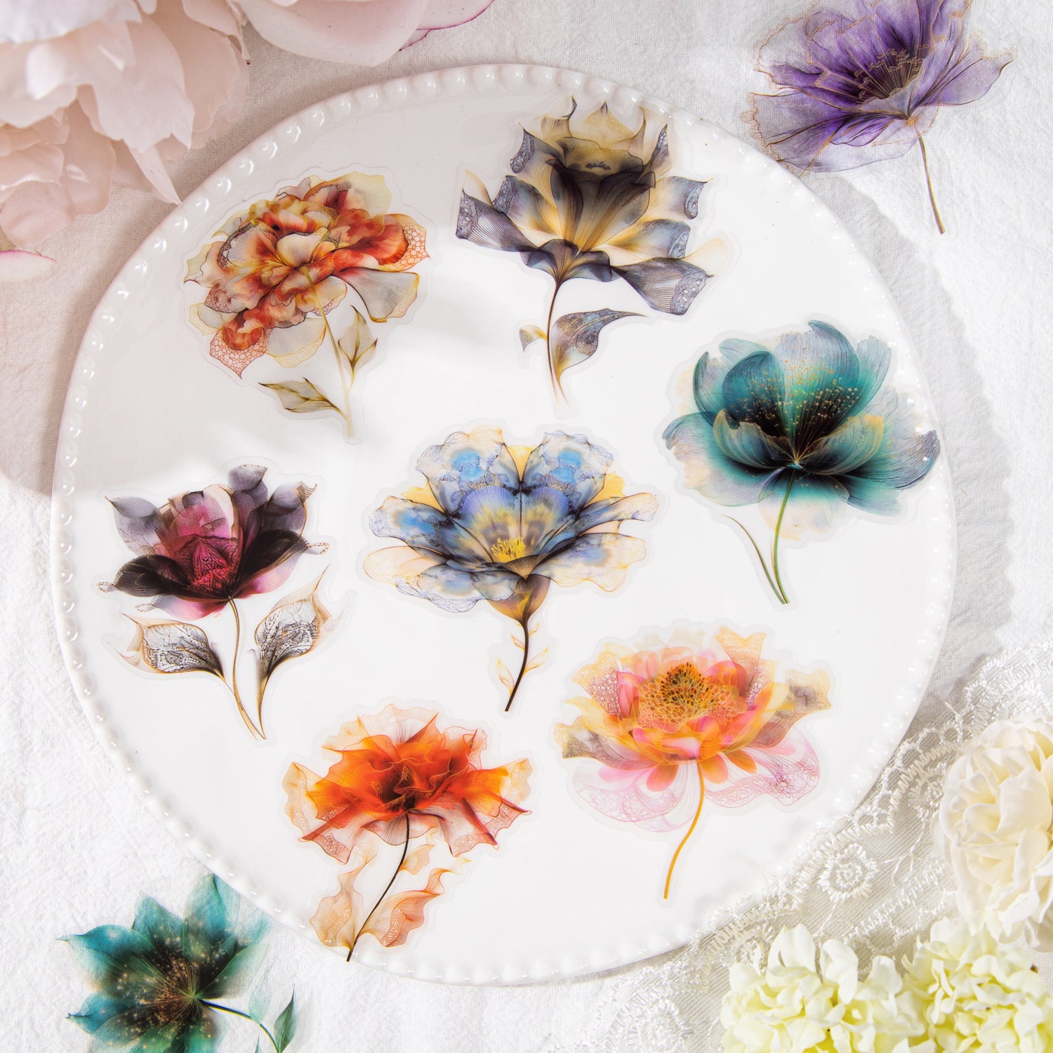 Faire-part de mariage aquarelle Champêtre coloré Fleurs des champs —  Atelier Malherbe, image size:1500x1500