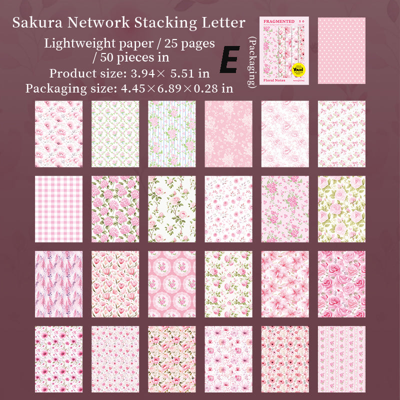 Floral Notes Paper 50pcs