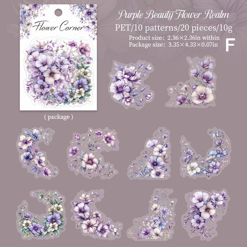 Flower Corner Stickers 20pcs