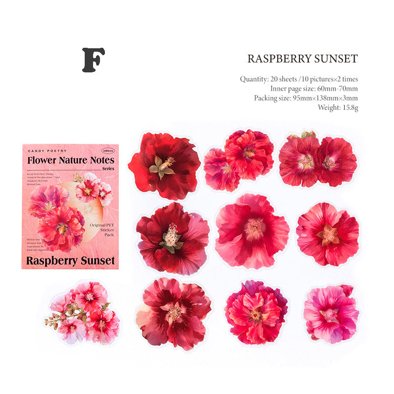 Flower Nature Notes Sticker 20pcs