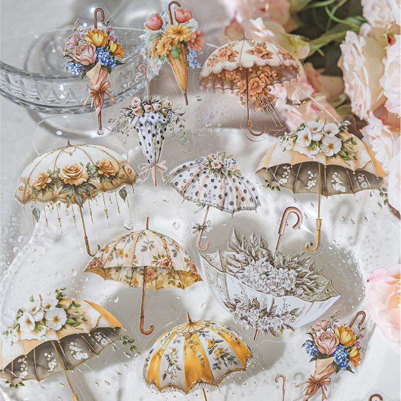 Flower Umbrella Sticker 20pcs