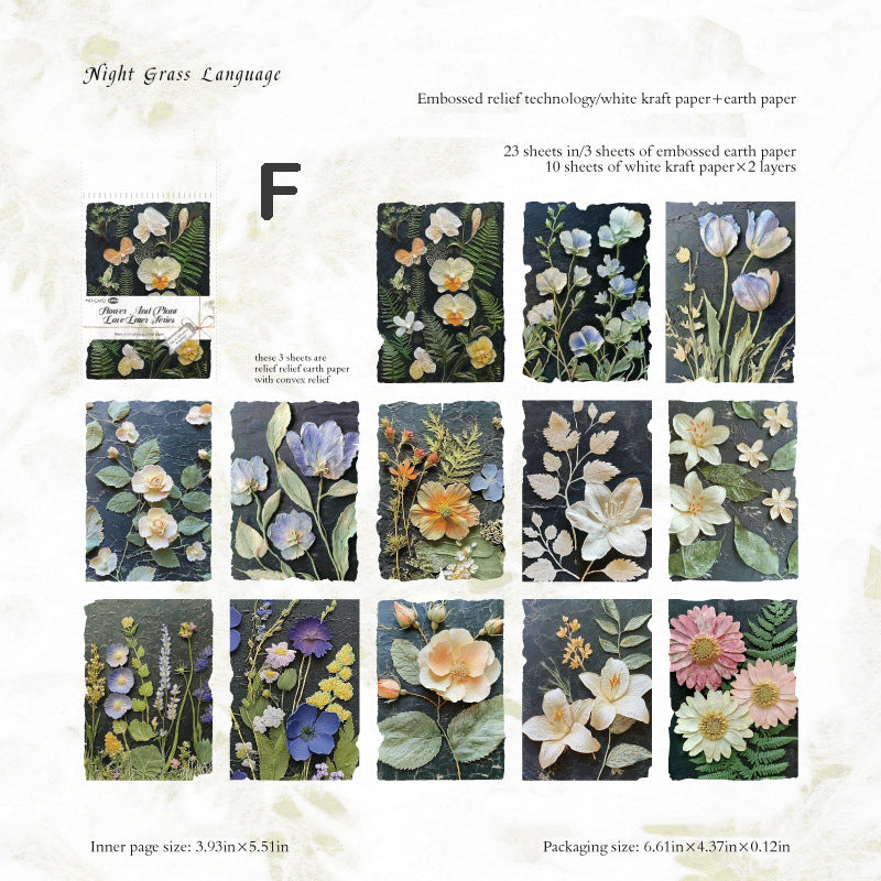 Flower and Grass Love Letter Paper 23pcs