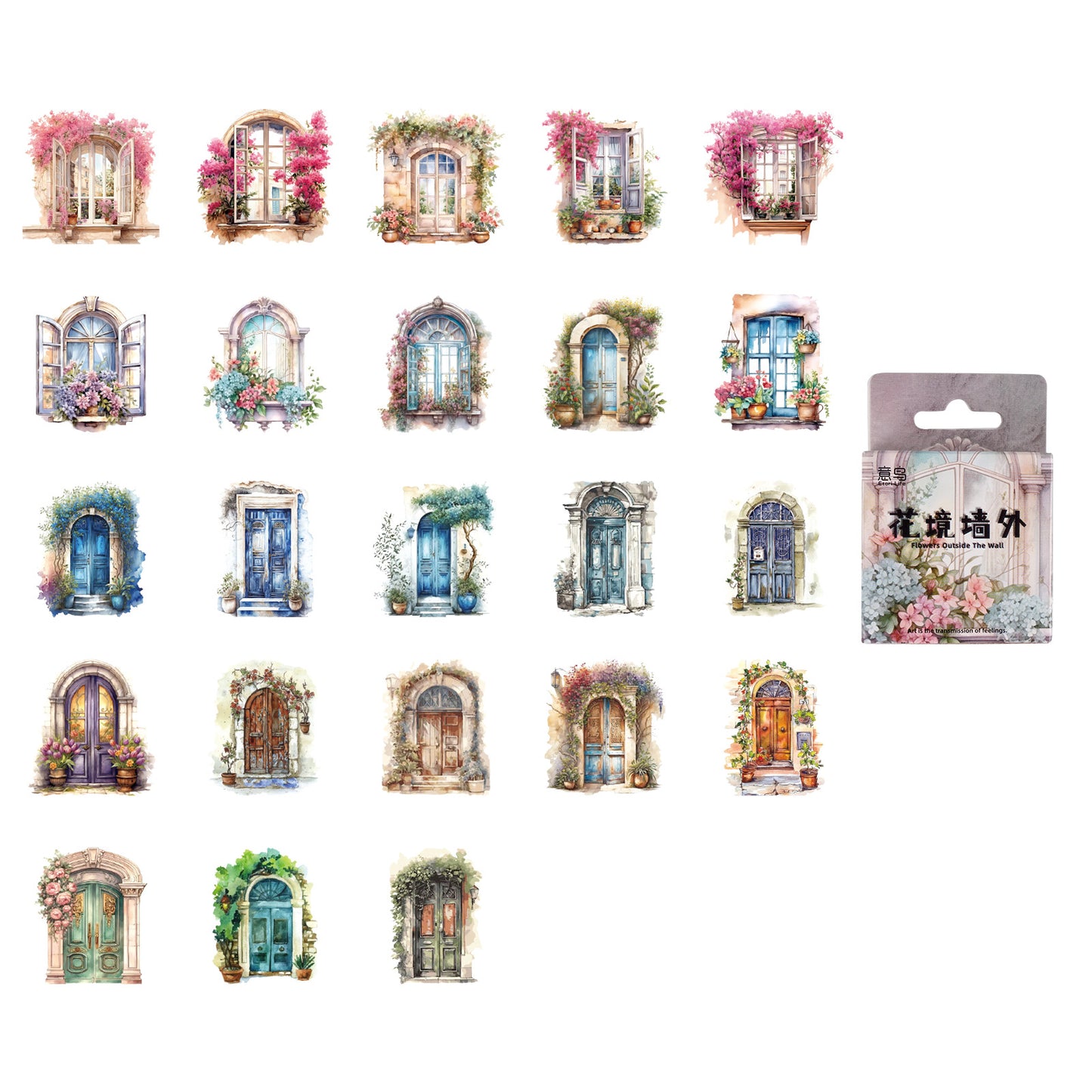 Flowers Outside the Wall Stickers 46pcs