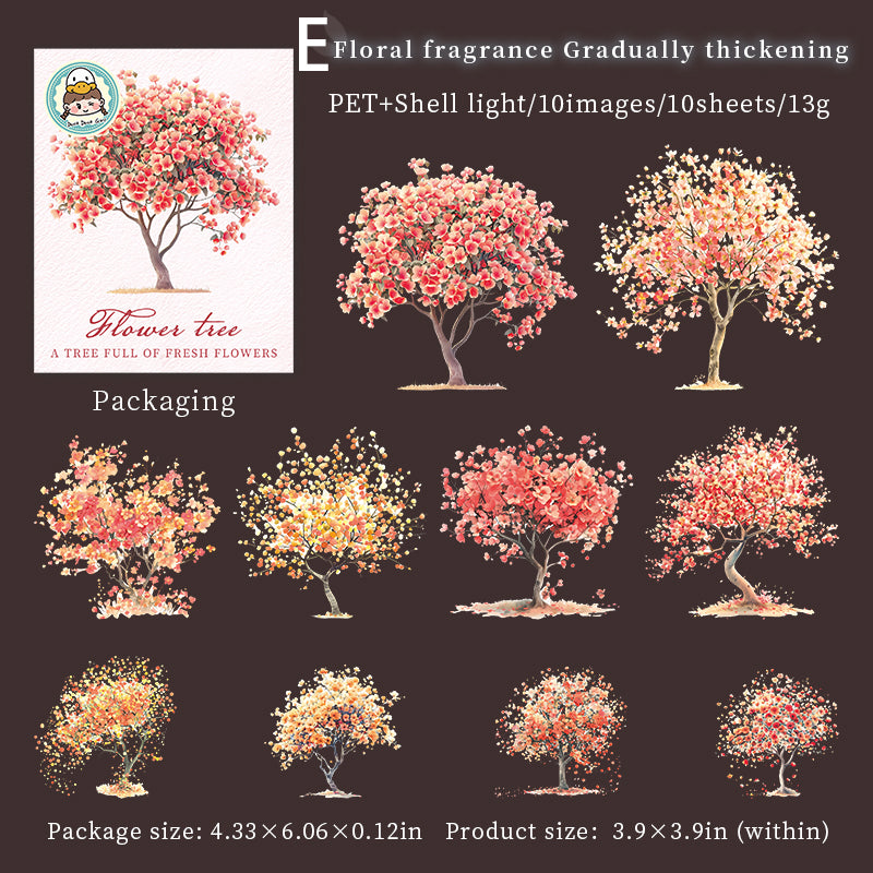 Flower Tree Sticker 10pcs