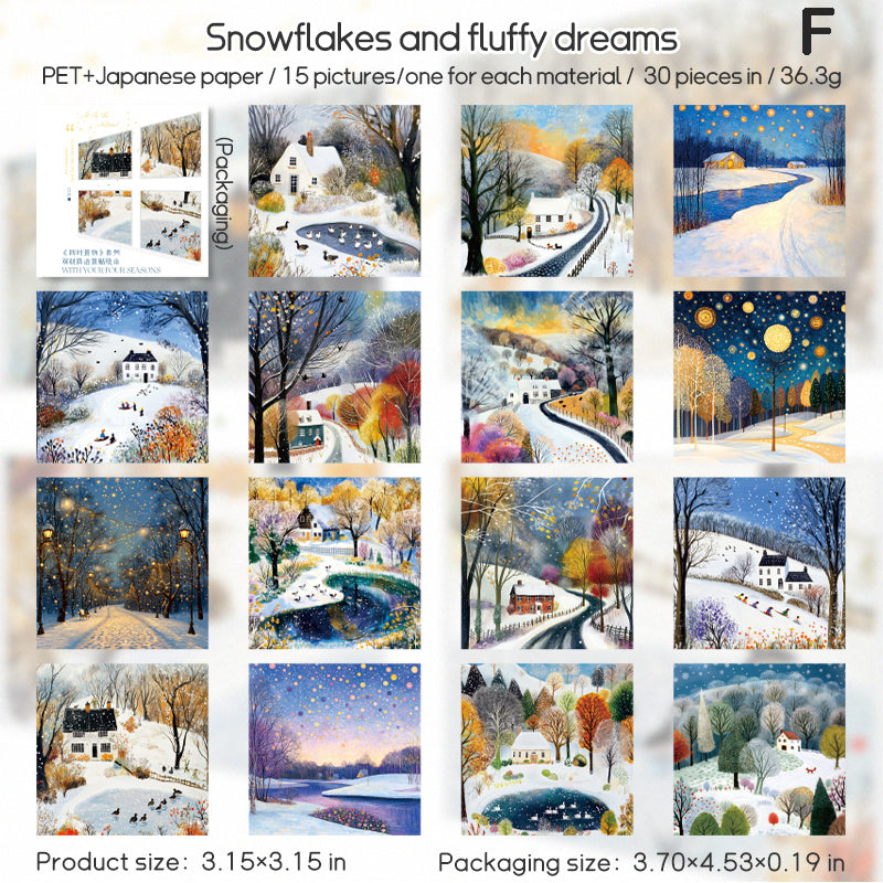Four Seasons Scenery Mini Sticker Book 30pcs