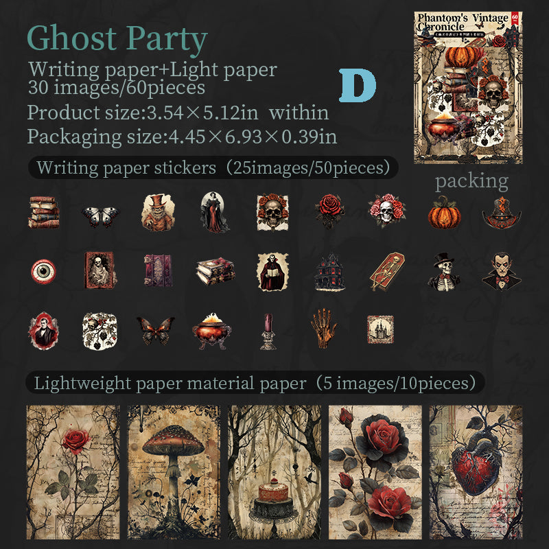 Ghostly Adventures Ephemera Pack 60pcs