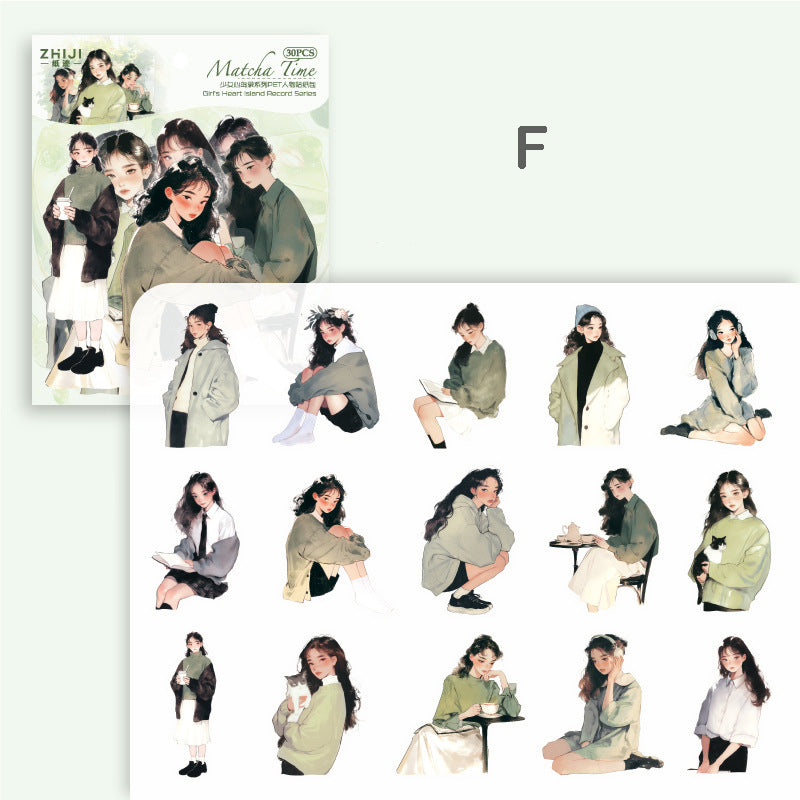Girl's Heart Island Record Stickers 30pcs