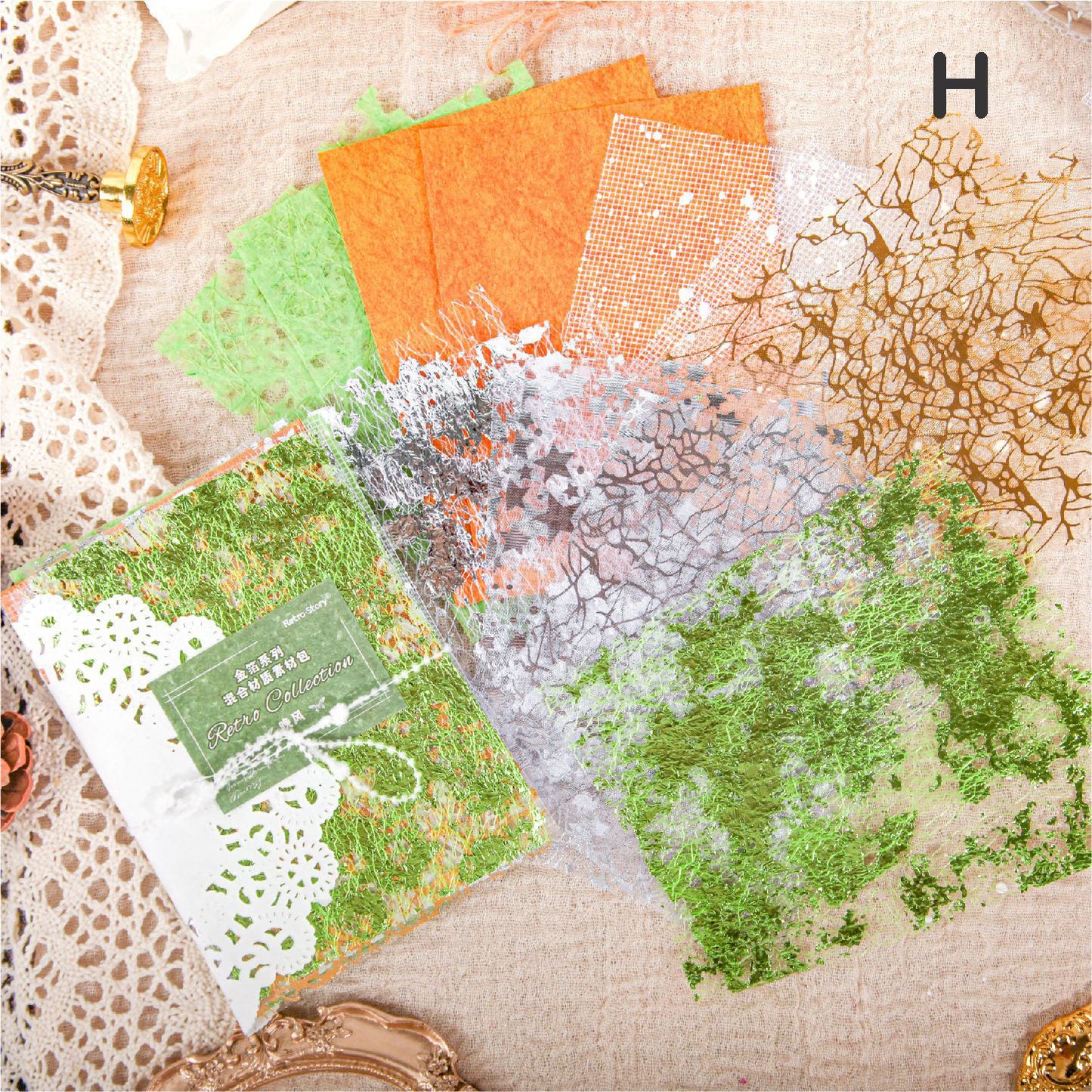 Gold Foil Mixed Material Pack 16pcs