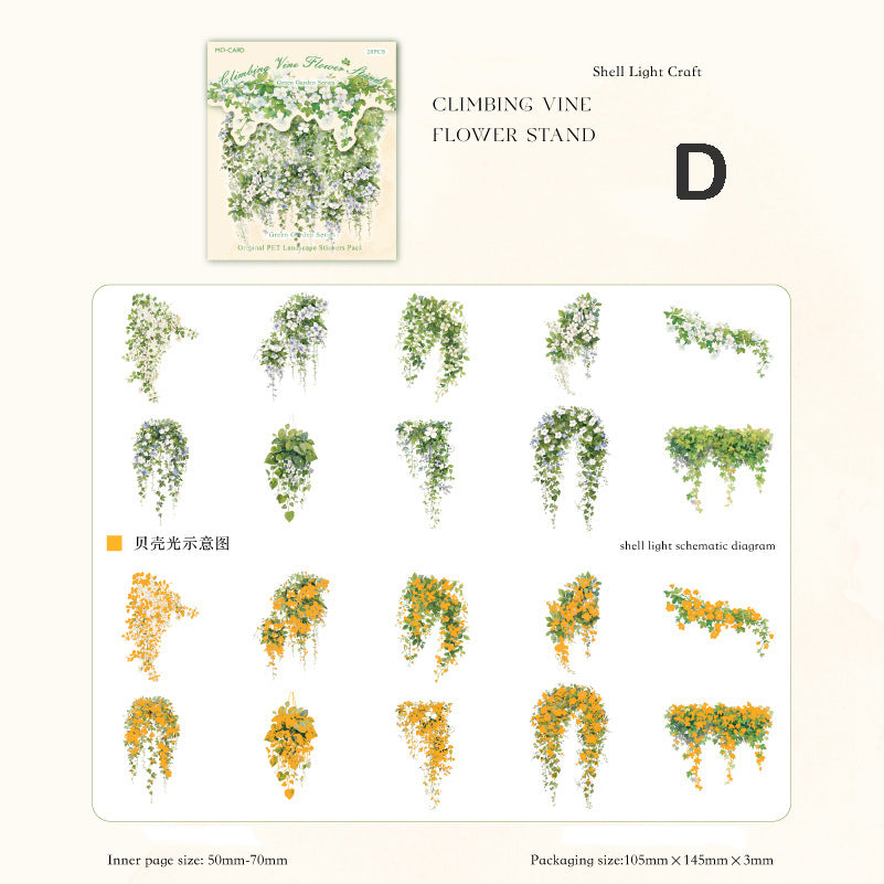 Green Garden Series Stickers 20pcs