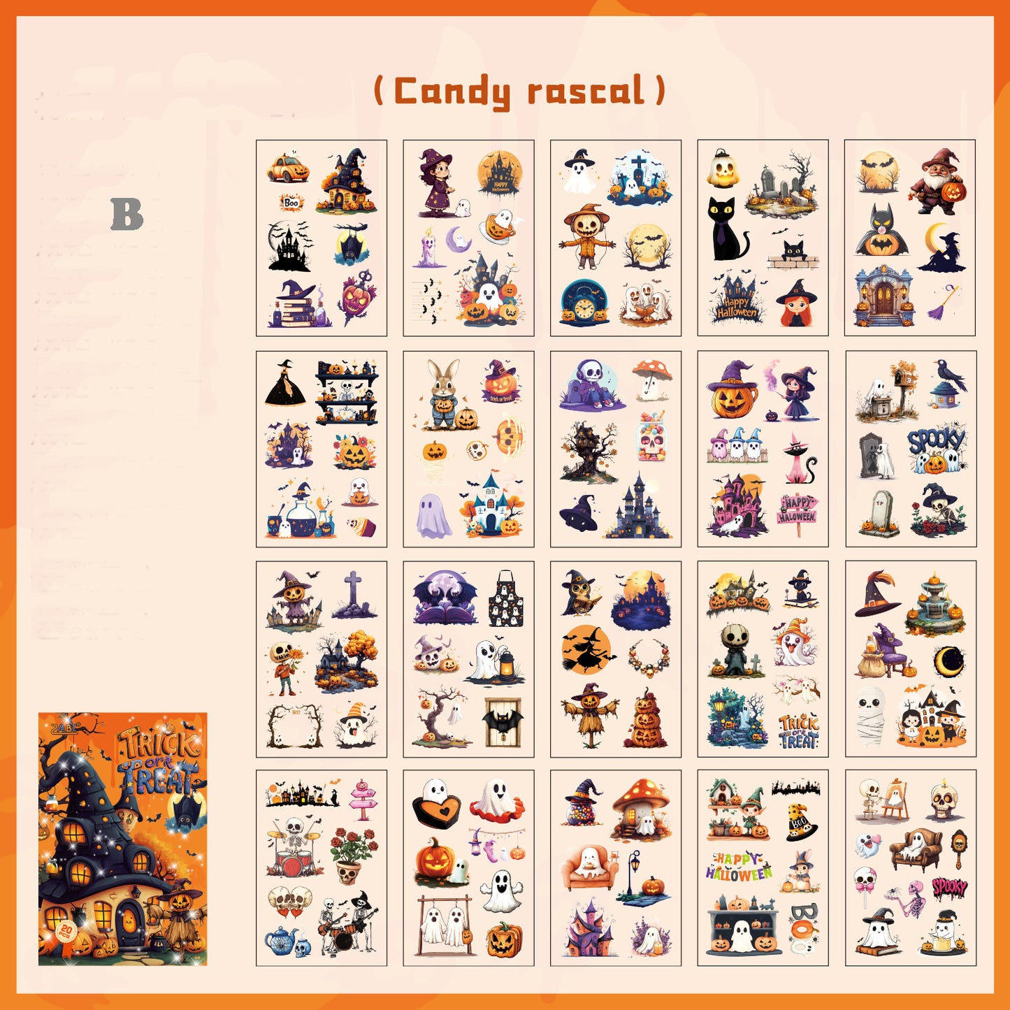 Halloween Castle Die-cut Sticker Book 20pcs
