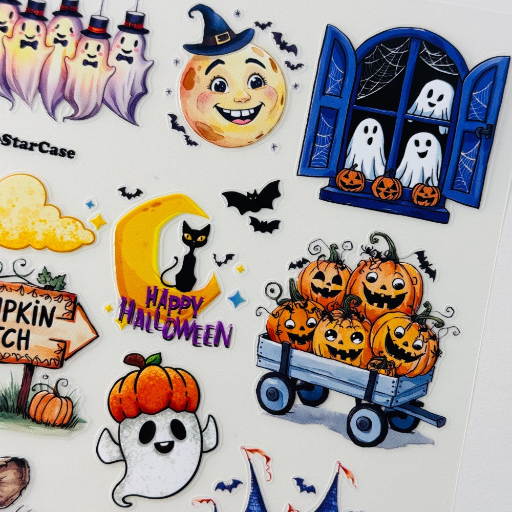 Enjoy Halloween Embossed Sticker 1pcs
