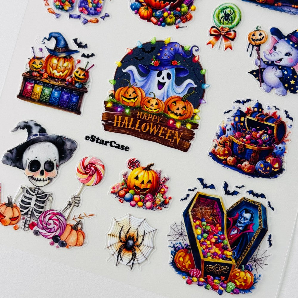 Happy Halloween Embossed Sticker 1pcs