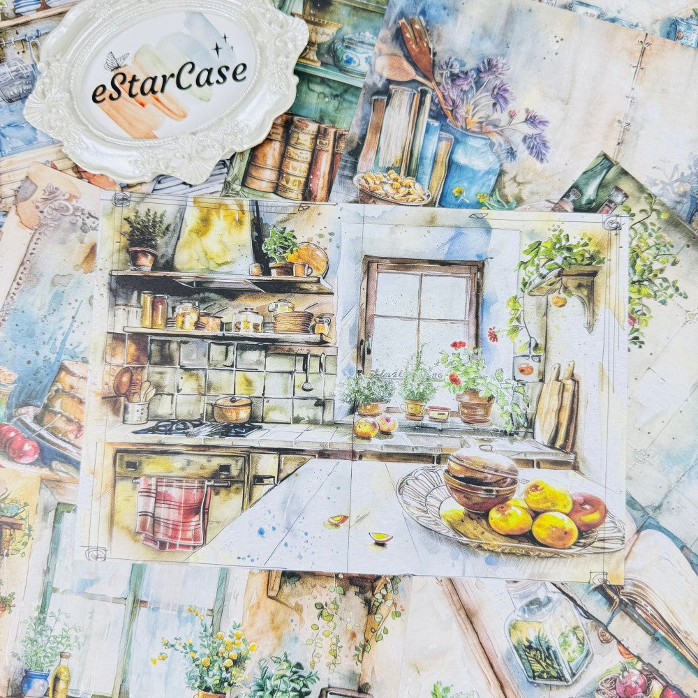Happy Kitchen Vintage Paper 8pcs