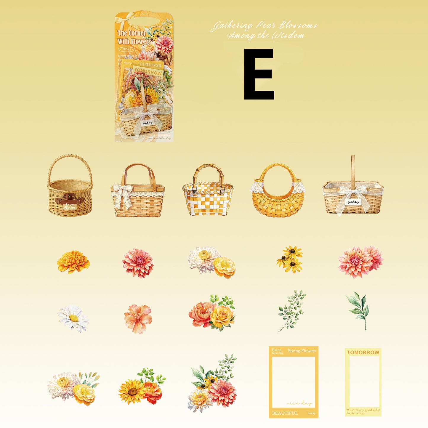 Hidden Flower Corner Series Sticker 20pcs