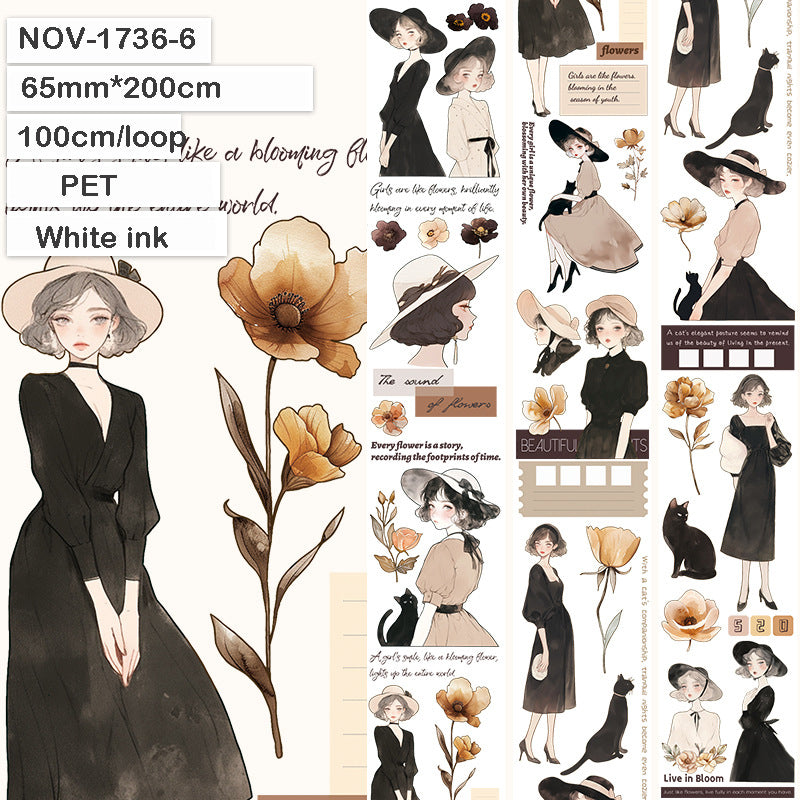 6.5cm *200cm Lady with Cats Tape