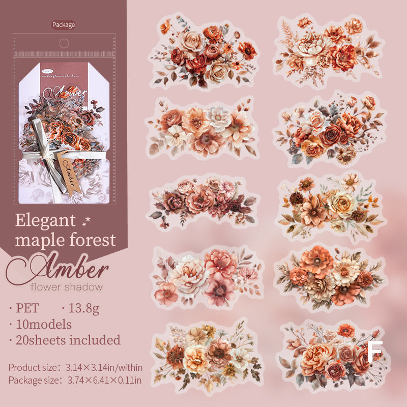Large Size Flower Shadow Sticker 20pcs