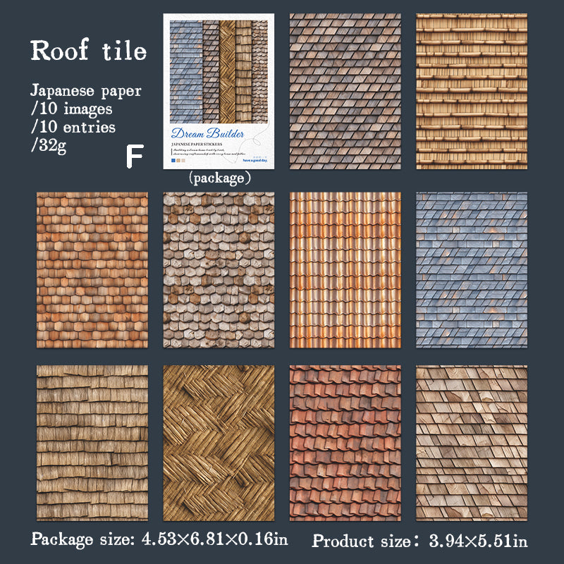 Large size textured stickers 10pcs