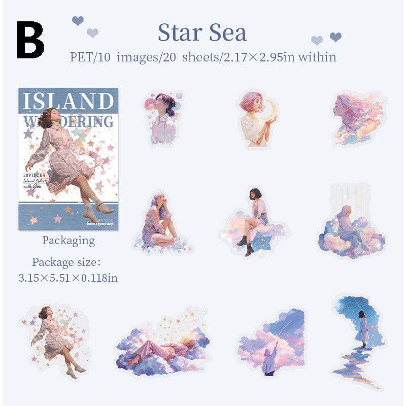 Llland stroll with you Sticker 20pcs