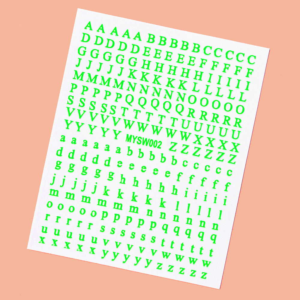 Mini Embossed Letter Sticker 12pcs