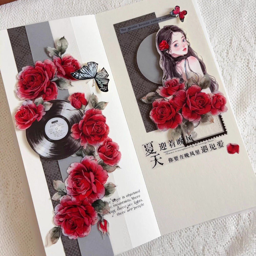 6cm*150cm Old Red Letters Tape