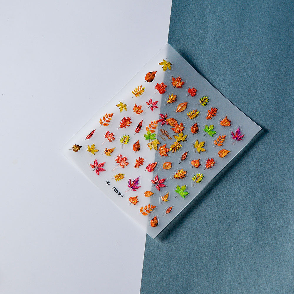Orange Leaves Mini Stickers