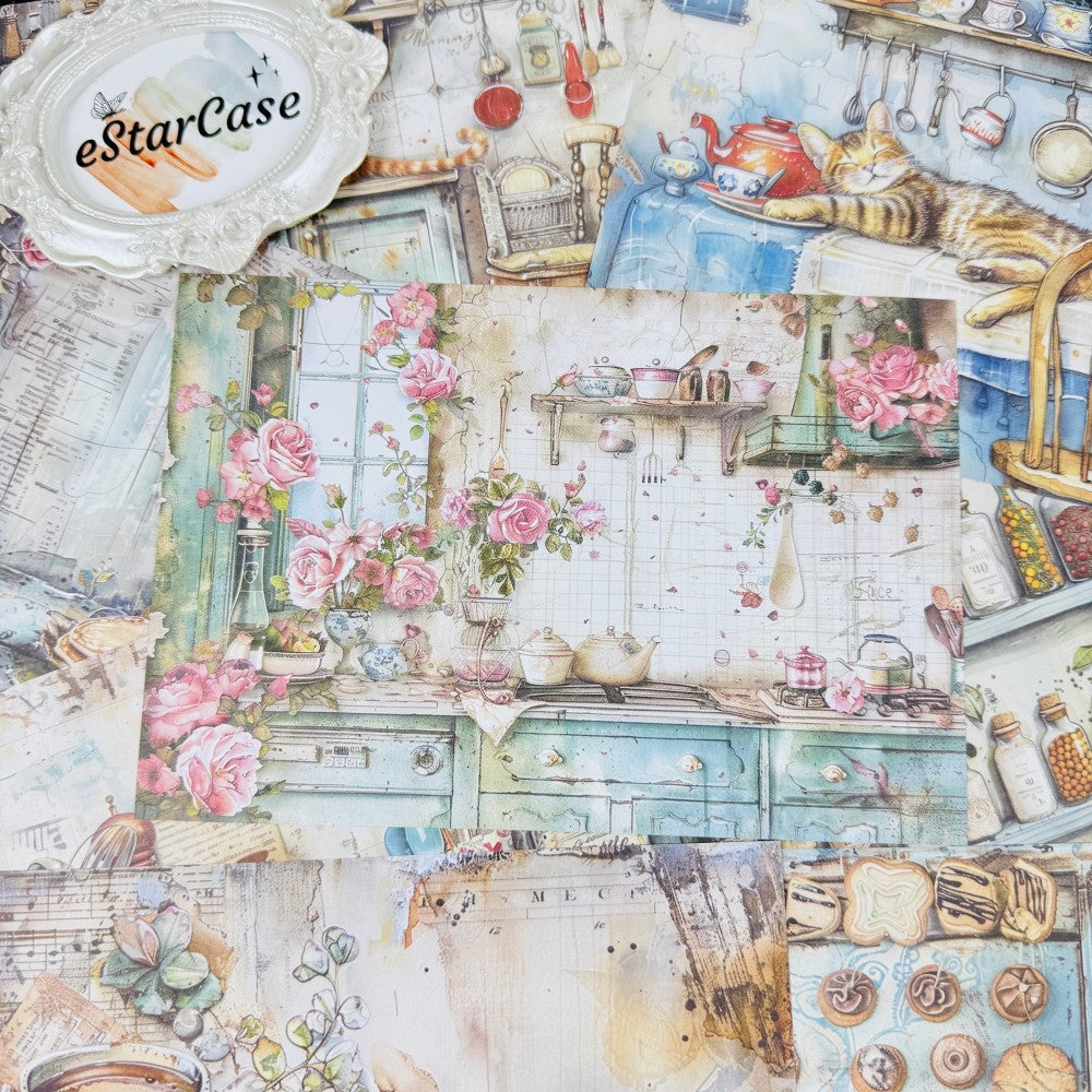 Quiet Kitty Vintage Paper 8pcs