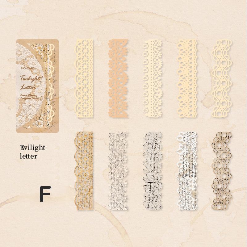 Retro Hollow Long Lace Paper 10pcs