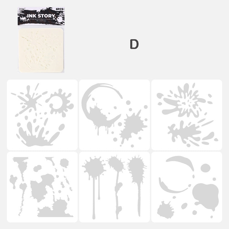 Reusable Painting Stencils Water Damage 6pcs