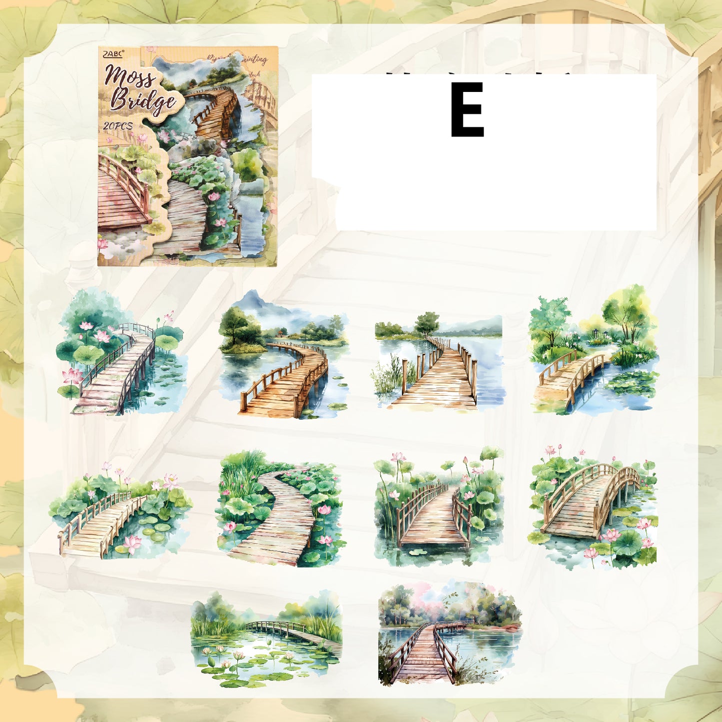 Ripples Painted Words Sticker 20pcs